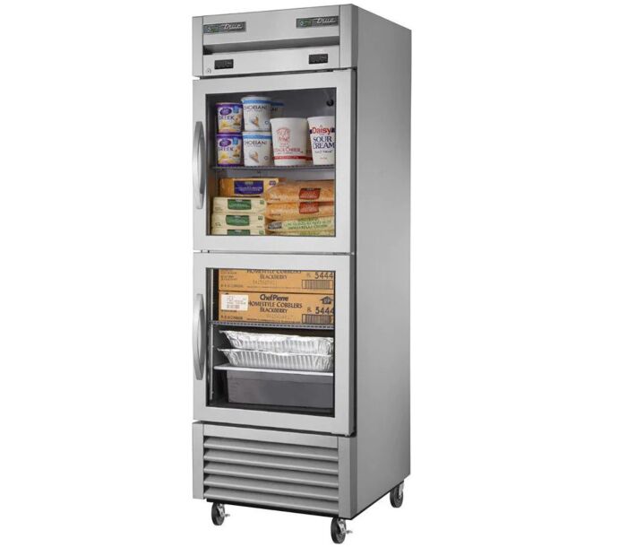 True T-23DT-G-HC~FGD01 One Section Reach In Combination Refrigerator / Freezer with Glass Doors - CA