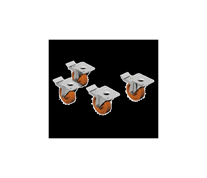 Combistar KRTB610 Casters, set of 4, two with branks (for use with non-stacked oven only) - CA