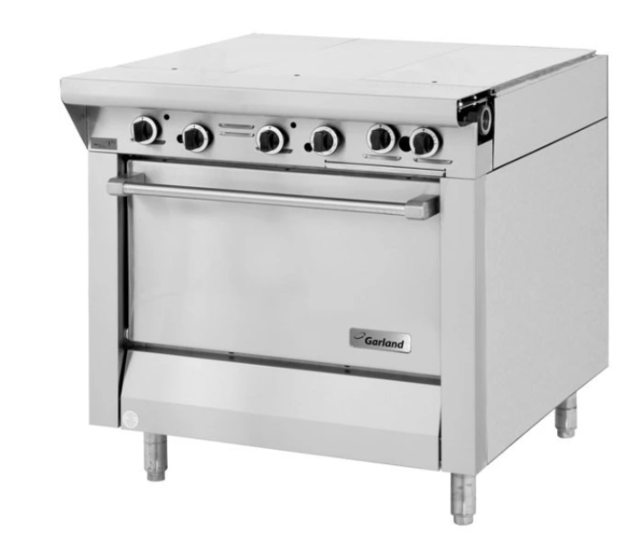 Garland  M43-3S Master Series 34" Liquid Propane Range with 3 Hot Tops (12" wide) and 1 Storage Base - 66,000 BTU - CA
