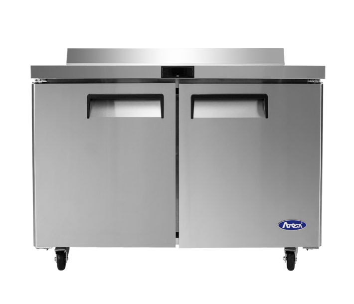 Atosa MGF8413GR 48" Solid Door Worktop Freezer with Backsplash and 13.4 cu.ft. Capacity - 115V - CA