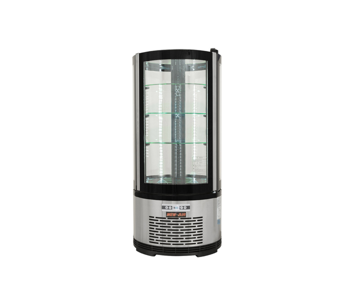 New Air NDC-010-RD 19" Circular Countertop Refrigerated Display Case with 100L Capacity - 115V, 1/5HP - CA