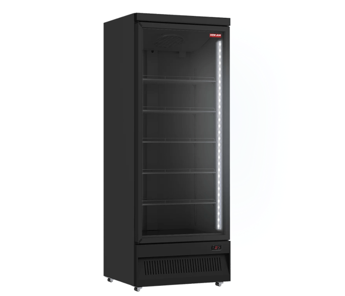 New Air NGF-30-HB 29.5" Single Glass Door Reach-In All Black Freezer with 560L Capacity - 115V, 500W - CA