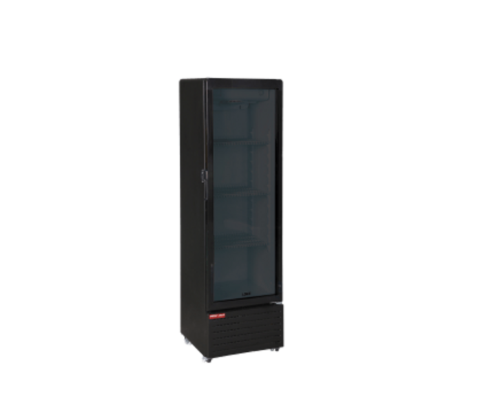 New Air NGR-17-77H 17" Black Single Glass Door Reach-In Merchandiser Refrigerator with 217L Capacity - 115V, 1.7A - CA