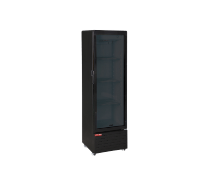 New Air NGR-17-77H 17" Black Single Glass Door Reach-In Merchandiser Refrigerator with 217L Capacity - 115V, 1.7A - CA