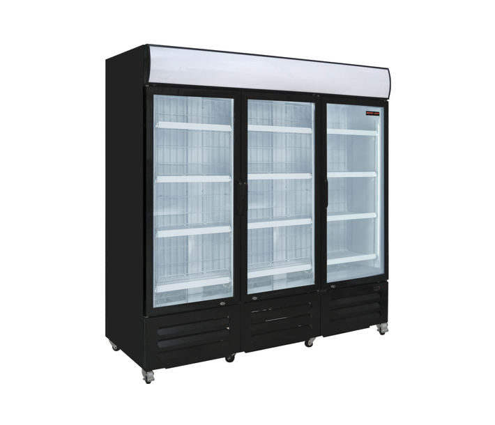 New Air NGR-182-H 78.5" Three Glass Door Reach-In Refrigerator with 1570L Capacity - 110V, 9.5A - CA