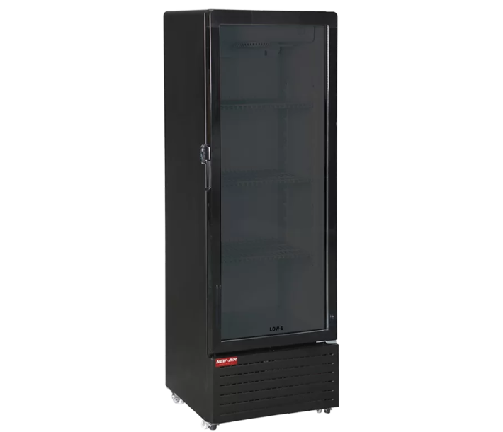New Air NGR-21-62H 21" Black Single Glass Door Reach-In Merchandiser Refrigerator with 217L Capacity - 110V, 2A - CA