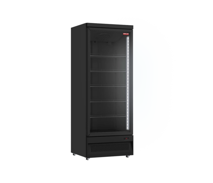 New Air NGR-30-HB 29.5" Black Single Glass Door Reach-In Merchandiser Refrigerator with 560L Capacity - 115V, 7.4A - CA