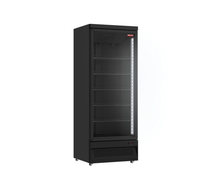 New Air NGR-30-HB 29.5" Black Single Glass Door Reach-In Merchandiser Refrigerator with 560L Capacity - 115V, 7.4A - CA