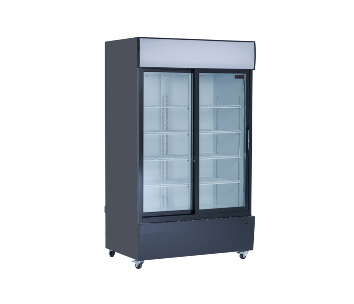 New Air NGR-48-S 47.2" Two Sliding Glass Door Reach-In Refrigerator Merchandiser with 1073L Capacity - 110V, 7.0A - CA