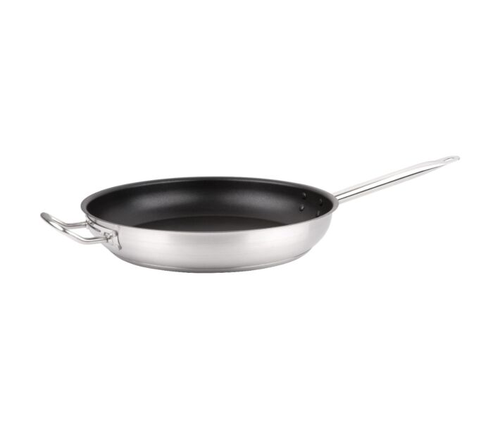 Omcan 12" Non-Stick Stainless Steel Fry Pan With Help Handle - USA