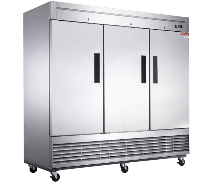 New Air NSF-182-H 82.5" 3-Solid Door Stainless Steel Reach-In Freezer with 1820L Capacity - 115V, 1300W - CA