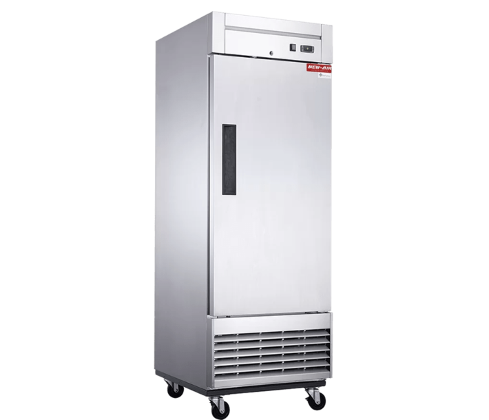 New Air NSR-050-H 27.5" Single Solid Door Stainless Steel Reach-In Refrigerator with 504L Capacity - 115V, 260W - CA