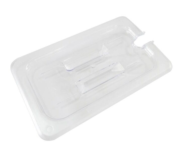 Omcan Quarter (1/4) Size Food Pan Clear Polycarbonate Slotted Cover - CA
