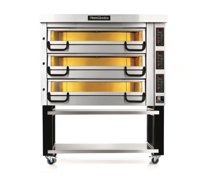 Pizza Master PM733 Electric Triple Deck Oven 58"W x 46"H, 3 Pizza stones 9.5kW Per Deck, 208-240V / 1-3Ph - CA