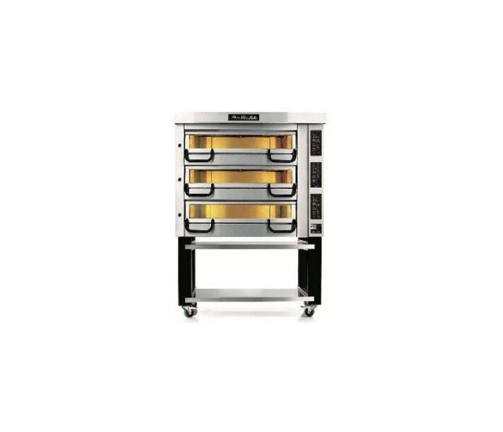 Pizza Master PM913 Electric Triple Deck Oven 41"W x 46"H, 2 Pizza stones 8.5kW Per Deck, 208-240V / 1-3Ph - CA