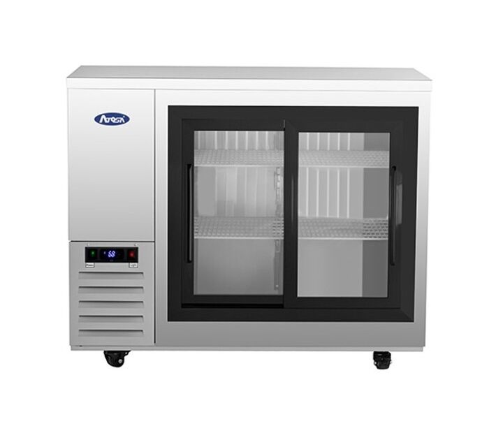 Atosa SBB48SGGRAUS1 48" Glass 2-Door Shallow Depth Back Bar Cooler - 11.5 cu.ft. - CA