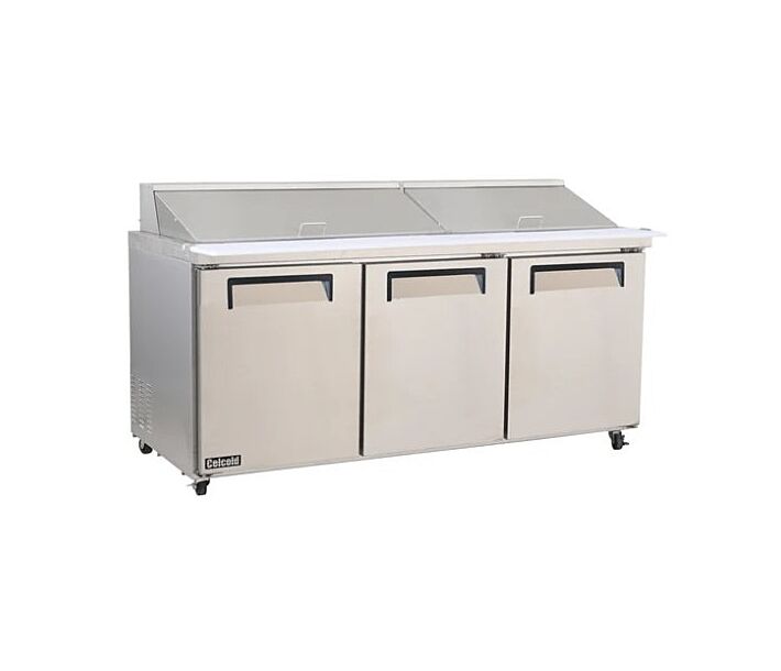 Celcold-CMT7230 71" Three Door Mega-Top Prep Table - 18 Cu.Ft. - USA