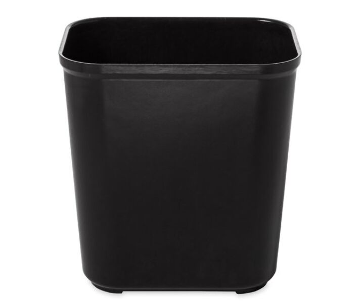 Rubbermaid RCP-2543-00-BLA Black Rectangular Fire Resistant Medical Wastebasket  28 Qt - 7 Gal - USA