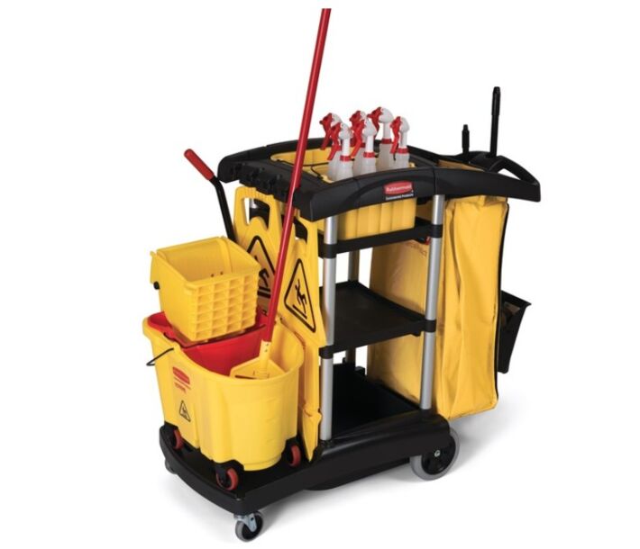 Rubbermaid RCP-9T72-00-BLA High Capacity Cleaning Cart - USA