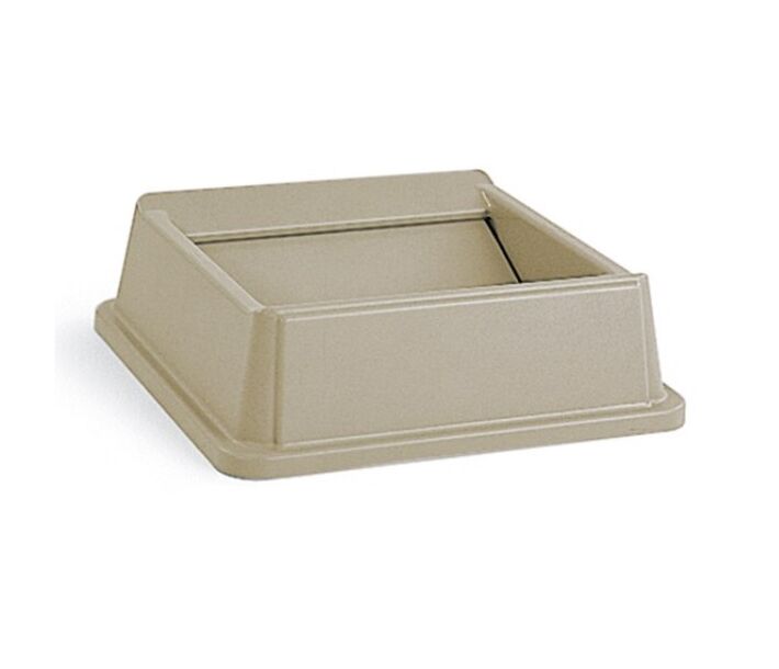 Rubbermaid RCP-2664-00-BEIG Untouchable Square Swing Top Lid Beige, 35 Gal - USA
