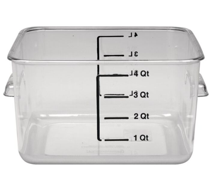 Rubbermaid RCP-6304-00-CLR Square Storage Container Clear, 4 Qt - CA