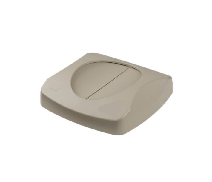 Rubbermaid RCP-2689-88-BEIG Untouchable Square Swing Lid Beige, 23 Gal - USA