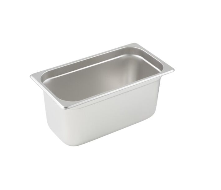 Winco SPJM-306 Anti-Jam Steam Pan 1/3 Size 6" Depth, 24 Gauge Stainless Steel - CA