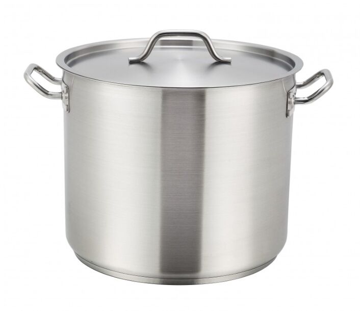 Winco SST-16 16 qt Stainless Steel Stock Pot with Cover - CA