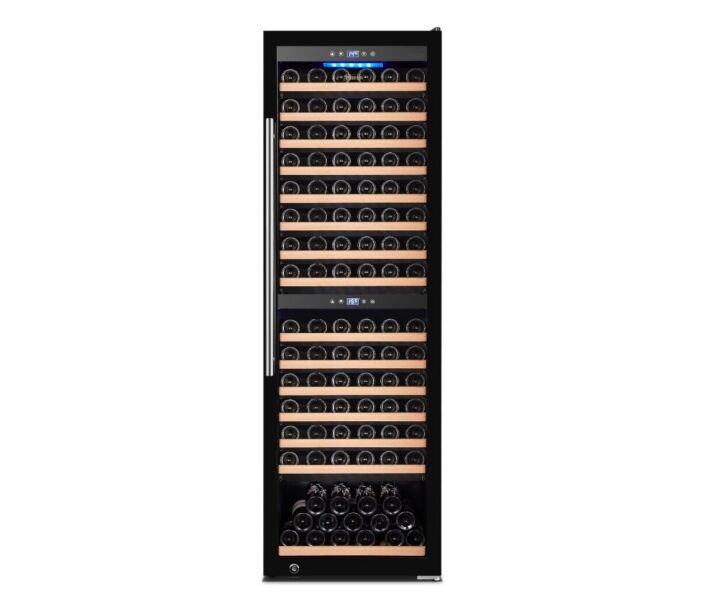 Vinovero 27" Dual Zone Wine Cooler with 180 Bottle Capacity and Black Full Glass Door - CA