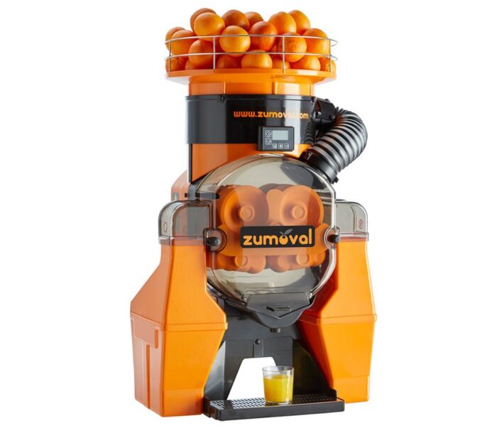 Zumoval FastTop Orange Juicer - Heavy-Duty Compact with Automatic Shower and Juice Level Detector - CA