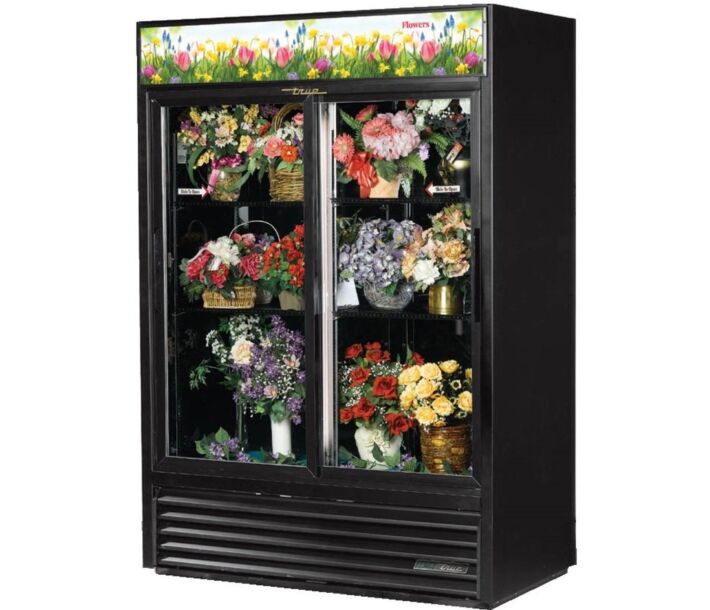True GDM-47FC-HC-LD 54" Two Glass Door Floral Merchandiser with 47 cu.ft. Capacity - 115V - CA