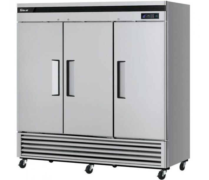 Turbo Air TSR-72SD-N Super Deluxe 82" Bottom Mounted Solid Door Reach-In Refrigerator with LED Lighting - CA