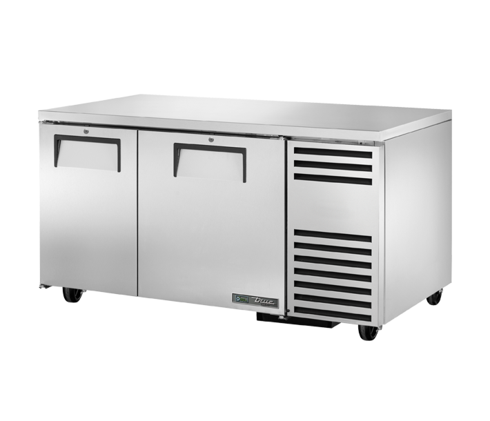 True TUC-60-32F-HC 60" 2 Solid Door Undercounter Freezer - 115V - USA