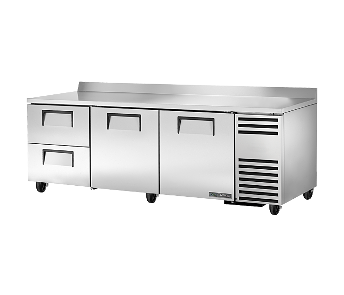 True TWT-93D-2-HC 93" 2 Solid Doors Deep Worktop Refrigerator with 2 Drawers - 115V - CA