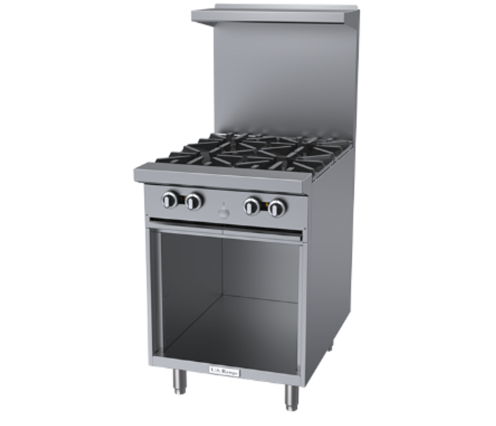Garland US Range U24-4S U Series 24"  Liquid Propane Commercial Range with 4 Burners and 1 Storage Base - 104,000 BTU - CA