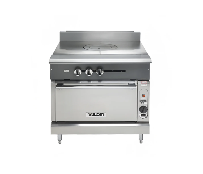 Vulcan V1FT36B V Series 36" French-Top Gas Range with Cabinet Base and 45,000 BTU - Natural Gas/Liquid Propane - USA