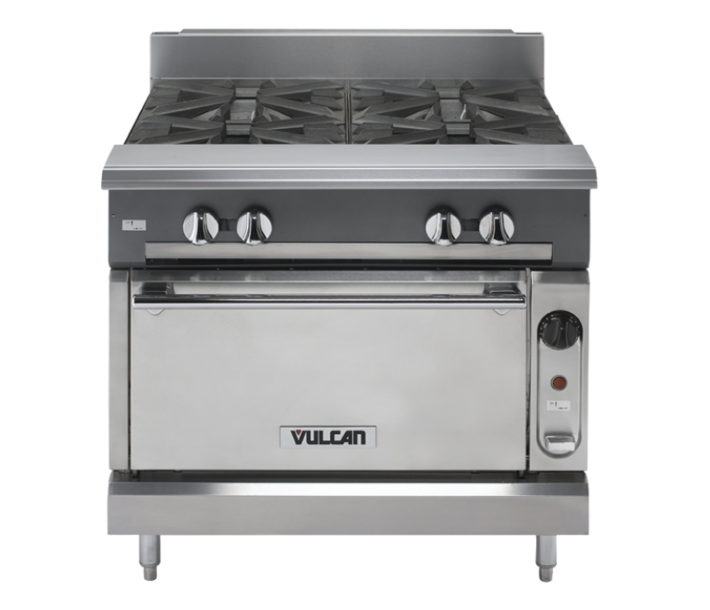 Vulcan V4B36S V Series 36" 4 Burner Gas Range with Standard Oven and 190,000 BTU - Natural Gas/Liquid Propane - CA