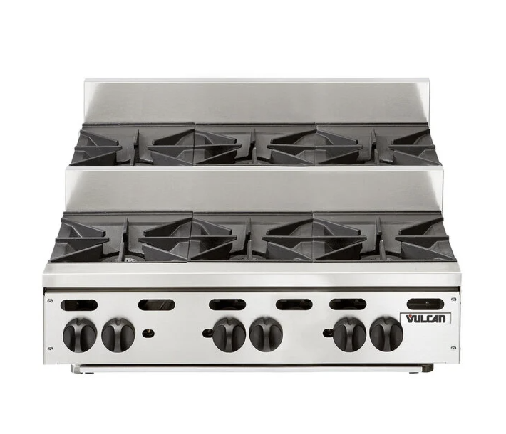 Vulcan VHP636U Achiever Series 36" 6 Burner Step Up Countertop Range - Natural Gas/Liquid Propane - USA
