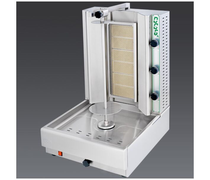 Eurodib DG6AN Visvardis Gyro Machine Natural Gas, 100 lbs/ 45 Kg Capacity Vertical Shawarma Broiler - USA