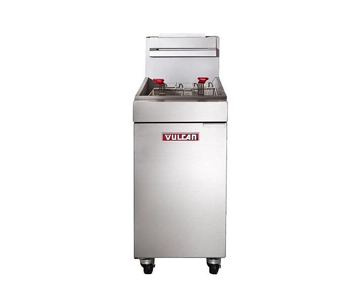 Vulcan LG400 45-50 lb Gas Floor Fryer - 120,000 BTU - CA