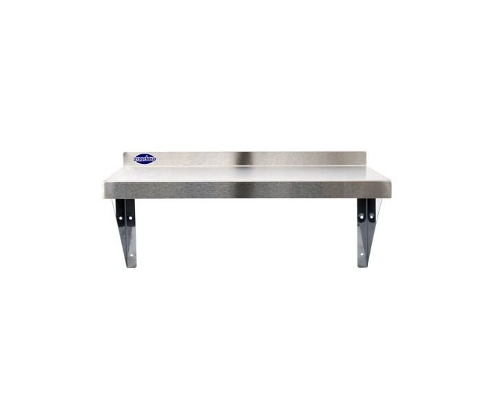 Zanduco 16" x 48" 18 Gauge Stainless Steel Solid Wall Shelf - USA