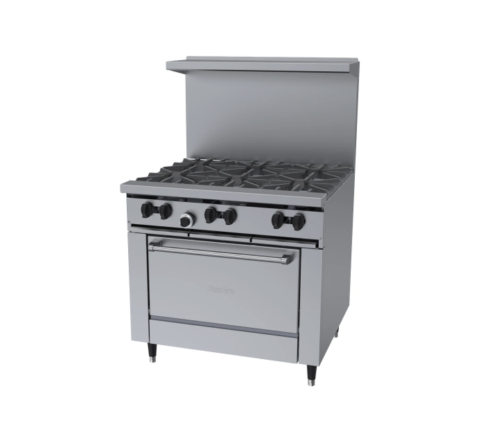 Garland X36-6S Sunfire™ X Series 36" Gas Restaurant Range with 6 Burners and Storage Space - 180,000 BTU - CA