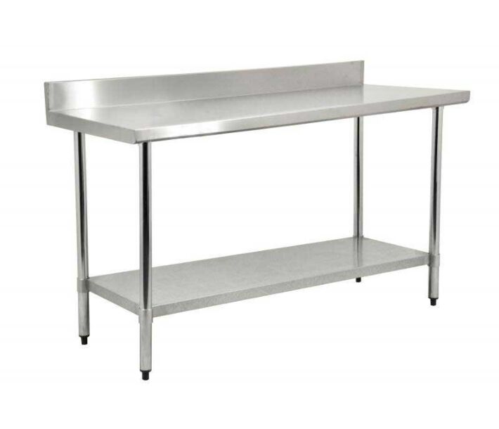 Zanduco Stainless Steel Worktable 24" X 30" with 4" Backsplash and Undershelf - Standard - CA
