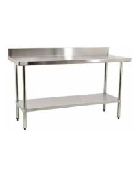 Zanduco Stainless Steel Worktable 30" X 84" with 5" Backsplash and Undershelf - Heavy-Duty