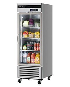 Turbo Air TSR-23GSD-N6 Super Deluxe 27" Bottom Mounted Glass Door Reach-In Refrigerator with LED Lighting - CA