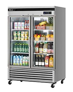 Turbo Air TSR-23GSD-N6 Super Deluxe 27" Bottom Mounted Glass Door Reach-In Refrigerator with LED Lighting - CA