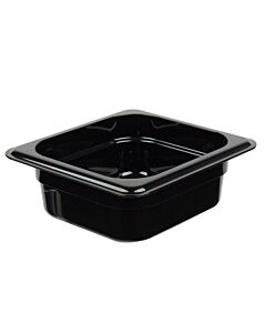 Cambro 62CW110 Camwear 1.1 qt Black Food Pan 1/6 Size - 6" x 6" x 2.5" - CA