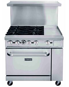 Dukers DCR36-4B12GM 36" Commercial Gas Range with 4 Burners and Oven - USA