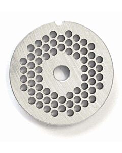 Omcan European Style #12 stainless steel plate, hubless, 4.8mm (3/16") - one notch/ round