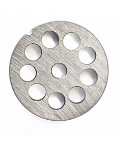 Omcan European Style #12 stainless steel plate, hubless, 12mm (1/2") - one notch/ round